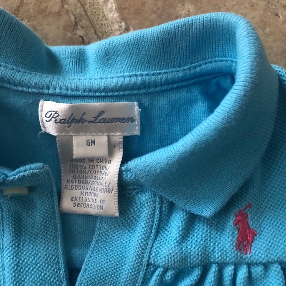 Infant Girl Turquoise Bubble Ralph Lauren Polo 6m - Picture 3 of 3